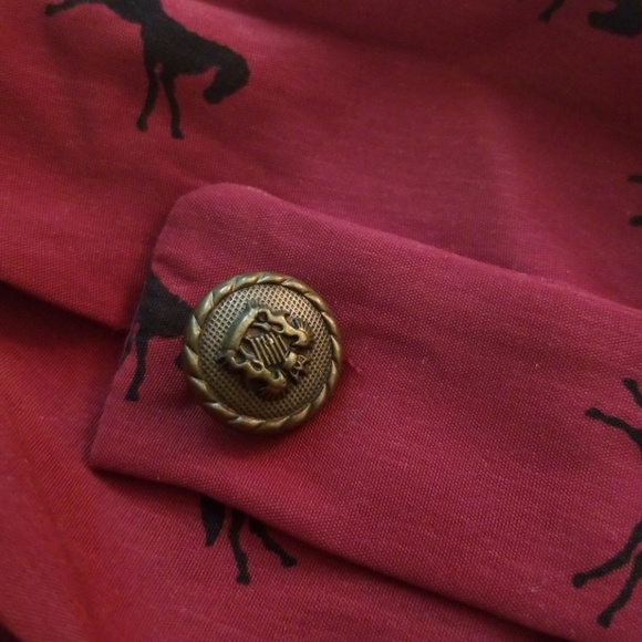 Everly burgundy horse print dress, S. - Picture 4 of 4